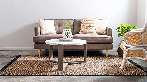 Unique Loom Braided Jute Collection Area Rug - Assam (3' 3" x 5' 1" Rectangle, Black/ Natural) - color: Black/Natural, size: 3'3" x 5'1" (Rectangular)
