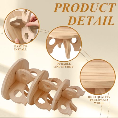 Threehoney 3 Pcs Plant Stand Indoor 8/9/11" Round Wood Plant Stands Outdoor Round Risers Decorative Wooden Stool for Flowers Pedestal Board Holder for Rustic Balcony Garden Decor(Light Wood,Low) - color: Light Wood