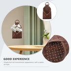 Hemobllo Woven Hanging Wall Basket for Storage, Handmade Wooden Flower Bag for Wall Decor, Rustic Farmhouse Hanging Fruit Basket for Kitchen, Boho Entryway Mail Organizer & Flower Girl, Coffee