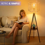 Rattan Lamp Shades, Large Lamp Shades for Table Lamps, Boho Lampshades for Floor Lamps, 12.8"Natural Wicher Shade Replacement, Assembly Required