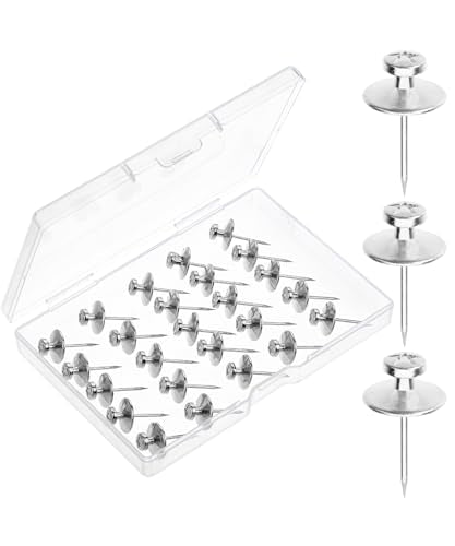 Mr. Pen- Double Headed Picture Hanging Nails, 25 Pack, Silver, Picture Nails, Tacks for Wall, Pins for Hanging, Thumb Tacks, Picture Hangers - color: Silver, size: 25 Pack