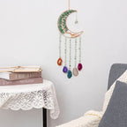 Green Agate Dream Catchers with Crystal Tree of Life Gemstone Dream Catchers Natural Gem Agate Wall Hangings Room Dreamcatchers Decor (Green) - color: Green