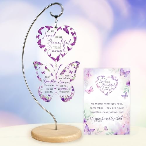 Daughter Gifts from Mom Dad - Mother Daughters Birthday 2026 - Father to Daughter Gifts - Valentines Day Gift for Daughters Adult Birthday Graduation - color: 19 - Daughter Butterfly