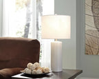 Signature Design by Ashley Steuben Textured Ceramic Table Lamp, 2 Count Lamps, 25", Solid White - color: White