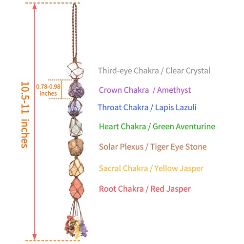 Handmade Hanging Ornaments 7 Chakra Raw Stones Home Decoration Feng Shui Ornament - color: A-style 8