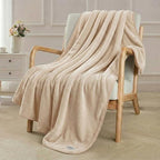 Fleece Throw Blanket 50" x 70" - Soft Cozy Microfiber Plush Blanket, Lightweight Warm Throw for Couch Bed Sofa Chair, All Season Use, Beige - color: Beige