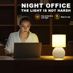 Modern White Small Table Lamp with Cotton Linen Shade, 6.2×6.2×10.4 inch LED Desk Light, One-Button Switch for Bedroom, Living Room, Nightstand, Includes Warm Light Bulb - color: White, size: Pack of 1