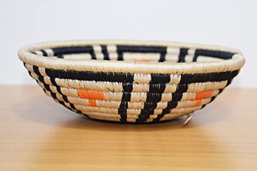 African Basket Rwanda - 8 Inches Diameter - Sisal, Sweetgrass Basket - Handmade From Africa, SRB107