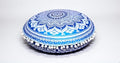 CRAFT KALA 32" Large Round Bohemian Floor Pillow Cover Boho Pouf Cover Mandala Meditation Room Pillows Cover Adults Seating Poufs Cushion Cover for Kids Reading Playroom Blue Ombre - color: Blue Ombre
