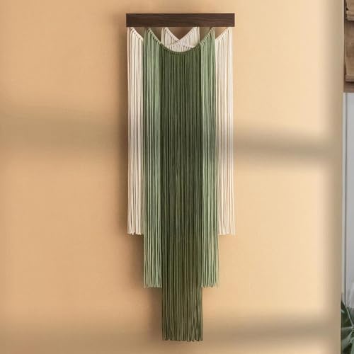 M MANUAL Macrame Wall Hanging 15.7x47.2Inch Fiber Handmade Macrame Wall Hanging Bohemian Yarn Tapestry Living Room Bedroom Modern Home Decor For Boho Home Decoration (A) - color: A