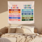 50x60in Mental Health Tapestry, Circle of Control Positive Affirmations Wall Hanging, Mental Health Gift for Women, Inspirational Psychology Poster Wall Art Decor for Therapy Office, School Counselor