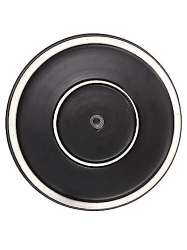 Amazon Basics Fluted Ceramic Planter Pot for Indoor Outdoor Plants, Round Flower Pot with Drainage Hole, 10-inch, Black - color: Black, size: 10-Inch