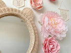 Rattan Bear Wall Mirror for Nursery Decor