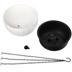 Foraineam 10.2 Inch Dual-pots Design Hanging Basket Planters Self-Watering Indoor Outdoor Hanging Flower Plant Pot with Drainer and Chain (White) (Pack of 3) - size: 10.2” (Pack of 3)