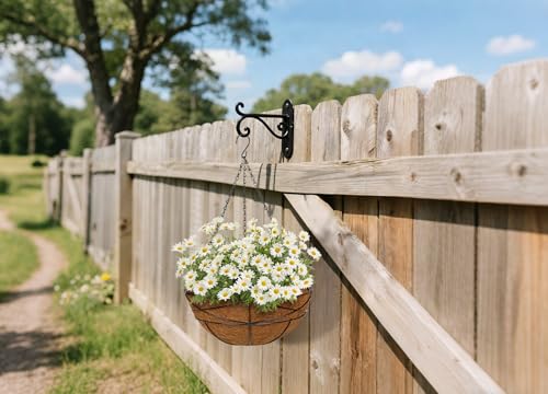 2 Pack 14 inch Metal Hanging Baskets for Plants Outdoor Metal Wire Hanging Basket Planter with Coco Fiber Liners Flower Pots for Home Porch Garden Patio, Diamond-Shaped - size: 14" x 2 Pack, style: Diamond