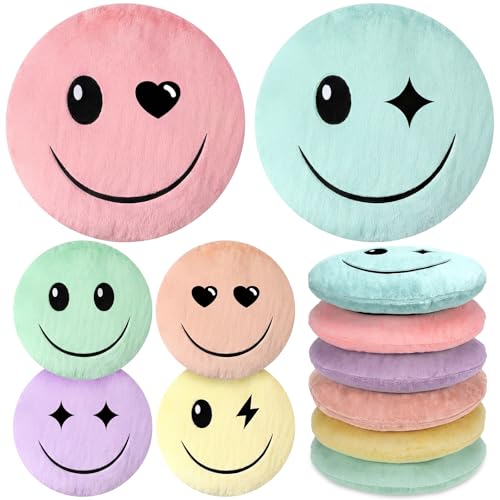 Yousoontic 6pcs Pastel Face Classroom Floor Pillows Preppy Throw Pillow Cushions Seating Floor Cushions for School Learning Play Area Supplies Classroom Decor - style: Pastel Face