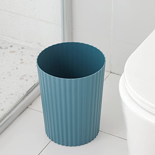 JiatuA Small Trash Can Plastic Wastebasket Round Garbage Container Bin for Bathroom, Kitchen, Bedroom, Home Office, College Dorm, Teal Blue - color: Teal Blue, size: 1.8 Gallons
