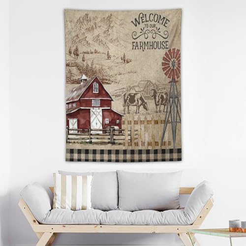 Farm Tapestry,Rustic Farmhouse Western Wildlife Country Farm Animal Wall Hanging Tapestries Home Decor Art Kids Boys Girls Adults Home Room Decor 30"x40" - color: Farm-1, size: 40"L x 30"W