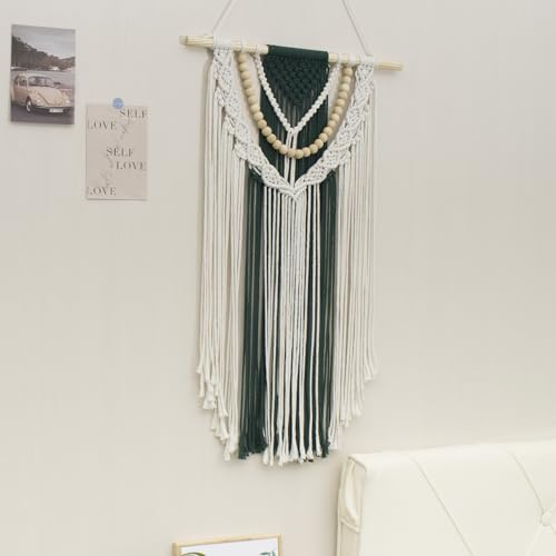 HVEST Macrame Wall Hanging - Handmade Boho Tapestry Wall Art Decor, Bohemian Woven Tapestry Home Decor for Bedroom, Living Room, Nursery, Apartment Aesthetic Wall Decoration