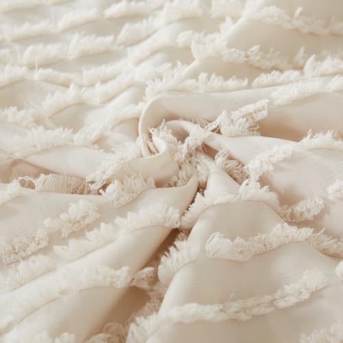 WARMDERN Beige Pillow Covers King Pillow Cases Soft Microfiber Pillow Cases Set of 6 Boho Textured Pillowcase with Envelope Closure(Beige, King, 6 Pack) - color: Beige, size: 20" x 36" (Pack of 6)