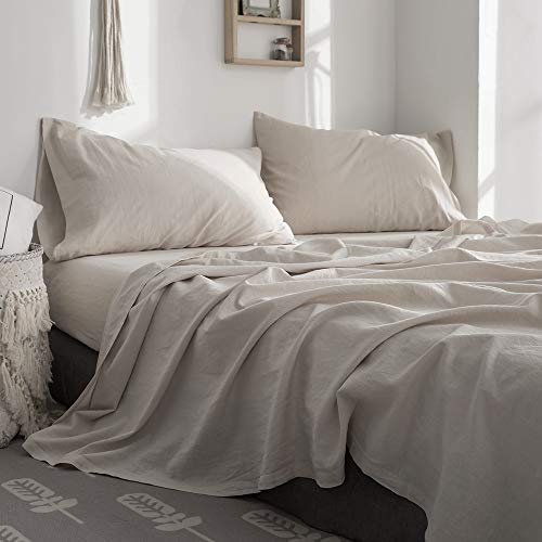 Simple&Opulence Linen Cotton Blend Pillowcases, King Size 20"x40", Flax Color, 2 Pack - color: Linen, size: 20"x40"