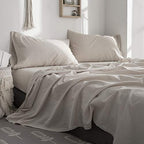 Simple&Opulence Linen Cotton Blend Pillowcases, King Size 20"x40", Flax Color, 2 Pack - color: Linen, size: 20"x40"