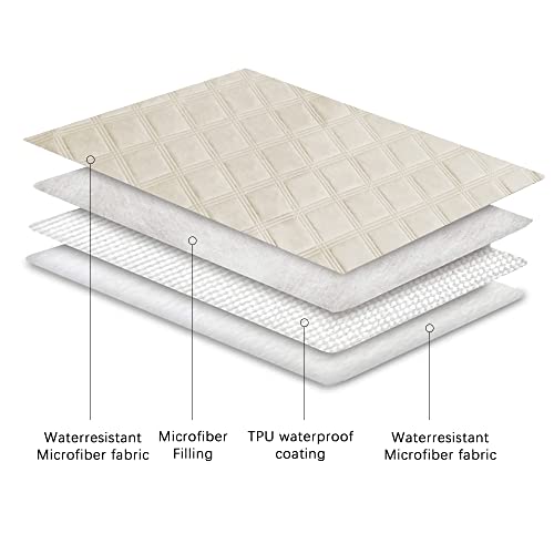 Ameritex Waterproof Dog Bed Cover Pet Blanket with Anti-Slip Back for Furniture Bed Couch Sofa - color: Ivory, size: 30x53 Inch (Pack of 1)