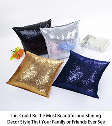 ShinyBeauty Gold Sequin Pillow Covers 20x20 Inch - 2 Pack Decorative Throw Pillow Cases for Couch, Sofa, Party, Farmhouse & Birthday Events | Glitter Toss Pillow Covers - color: Gold, size: 20" x 20" (Pack of 2)