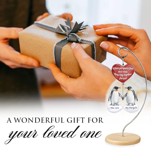 Gifts for Him Her - Wedding for Women Men Couple - Birthday Gift for Girlfriend Boyfriend - Romantic I Love You Gift for Wife - Couple Penguin Ornaments for Christmas Valentines Day - color: 06 - Penguin Couple