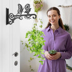 Metal Plant Hooks (2-Pack) - Decorative Wall Hangers with Butterfly Design for Indoor & Outdoor Use - Hanging Brackets for Plants, Flower Baskets, Bird Feeders, Lanterns - Patio, Garden, Home Decor - style: 2 Pcak Butterfly