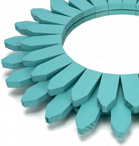 Honiway Beach Wall Decor Mirror 2 Pack 12 inch Wood Coastal Wall Decor Sunburst Boho Home Decor Room Decor for Bedroom Living Room Entryway Cyan - color: Cyan, size: 12 inch (2 pack)
