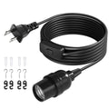 DiCUNO Extension Hanging Lantern Cord Cable, E26 Pendant Light Lamp Socket, On-Off Switch Close to Polarized Plug, 13 Feet, Medium Base for Grow, Plant, Ceiling Lights Fixture, Black, 1 Pack - style: 13ft - Black