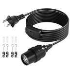 DiCUNO Extension Hanging Lantern Cord Cable, E26 Pendant Light Lamp Socket, On-Off Switch Close to Polarized Plug, 13 Feet, Medium Base for Grow, Plant, Ceiling Lights Fixture, Black, 1 Pack - style: 13ft - Black