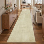 Joydeco Washable 2x10 Hallway Runner Classic, Beige | Water Resistant Low Pile Non Slip Backing for Kitchen Entryway Bedroom Bathroom Dining Room - color: Beige, size: 2' x 10' (Rectangular)