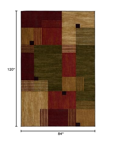 Mohawk Home Alliance Modern Geometric 7' 6" x 10' Area Rug - Red - Perfect for Living Room, Dining Room, Office - size: 7' x 10' (Rectangular)