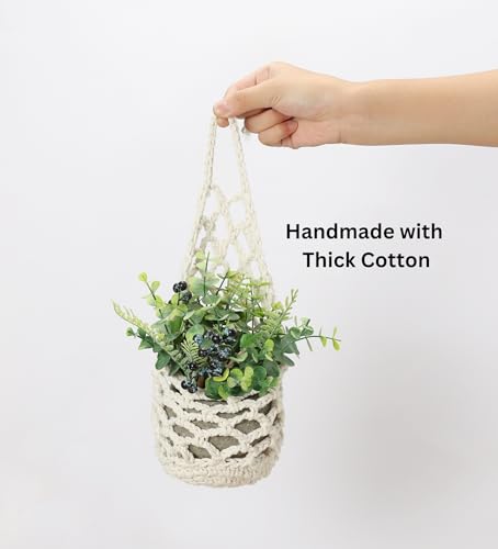 3 Packs Hanging Planters for Indoor Plants up to 4 in., Wall Plant Holder | Plant Hanger Indoor, Wall Planters for Indoor Plants, Hanging Plant (3PK, for 4 inch Pot) - color: Beige X 3pc