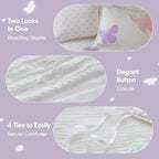 Intelligent Design Kids Rio Twin Duvet Set – Girls’ Reversible Tufted Chenille Bedding with Pastel Purple Butterflies and Pink Dot, 2pcs - color: Multicolor, size: Twin