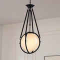 Voyager 1-Light Matte Black Pendant, Hanging Pendant Light with Rope Detailing & Smoked Glass Shade in Modern Industrial Style, Adjustable Hanging Length & Sloped Ceiling Adaptable - color: Voyager - 1 Light