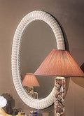 Wicker Mirror, Whitewash XL Oval 30" x 39" - color: White Wash