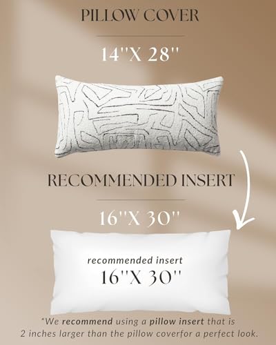 Throw Pillow Covers, Pack of 1 Woven Jacquard Cushion Covers for Sofas, Couches, Bed, Boho Home Decor, Cozy Soft and Comfortable Pillow Cases Bed, Amorf, White 14x28 Inch - color: White, size: 28" x 14" (Pack of 1)