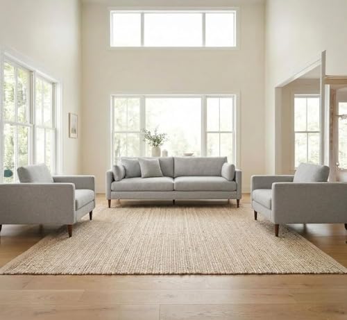 Jute Cotton Area Rug 3x5 ft - Rectangle Hand Woven Natural Farmhouse Rug for Living Room, Bedroom Kitchen - Rustic Vintage Bohemian Eco-Friendly Home Décor Natural Boho Rugs - size: 3' x 5' (Rectangular)