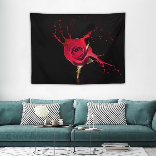 Flower Tapestry Red Rose Floral Printed Wall Hanging Modern Minimalist Design Soft Polyester Tapestry Wall Art Home Décor for Bedroom Living Room Dorm Wall Décor 40" x 30" - color: Flower_1, size: 40"L x 30"W