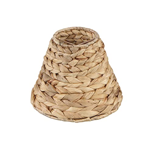 Aspen Creative 51004 Empire Clip On Chandelier Water Hyacinth Lamp Shade, 3" Top x 6" Bottom x 4-3/4" Slant Height - color: Water Hyacinth