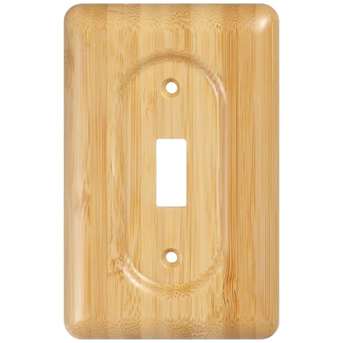 Decorative Light Switch Covers Bamboo Wood Switch Plate Covers Single Toggle Stylish Wood Switch Plate Covers - color: Bamboo, size: Single Toggle