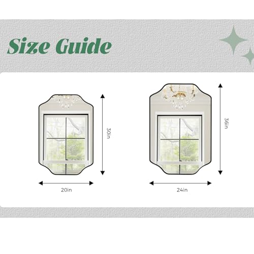 Black Bathroom Mirror Over Sink 24x36 Inch, Wall Mounted Modern Rectangle Vanity Mirrors with Tempered Glass for Bedroom Living Room or Entryway, Vertical/Horizontal Hanging - color: Black C, size: 36"L x 24"W