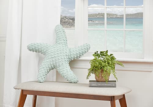 C&F Home Tufted Coastal Sea Glass Green Starfish Shaped Accent Throw Pillow 25" Versatile Nautical Summer Beach House Home Living Room Sofa Couch Chair Bed Bedroom Decor Decoration 25" x 25" Blue - color: Blue