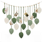 Winmist Glimpse Large Boho Macrame Wall Hanging-Leaf Tapestry Decor for Bedroom,Handcrafted Green Nature-Inspired Wall Art,Refreshing Space Background
