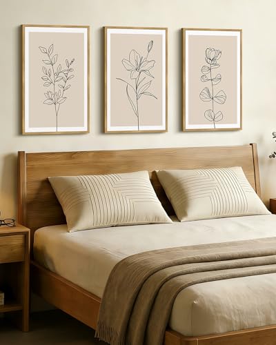 Drsoum Flower Bouquet Framed Retro Wildflower Botanical Pictures Prints Minimalist Modern Nature Plant Floral Rustic Artwork Bedroom Hallway Ready to Hang 16x24in Natural Framed - color: Vintage Dark Moody Flower, size: 24L" x 16W", Natural Framed