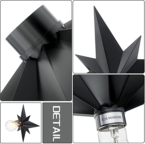 2 Pack Black Flush Mount Ceiling Light - 11.8 inch Star Lights Fixture Hallway Lighting Fixtures Ceiling Flush Mount Light Fixture for Kitchen Bathroom Bedroom Laundry Room (Bulb not included) - color: 2 Pcs Black Ceiling Light