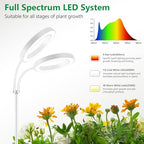 Aumtrly Large Plant Light for Indoor Plants, 2 Head Full Spectrum Grow Light with 68" Adjustable Stand for Growing Large Tall Plants, White Halo Floor LED Grow Lamp with 16 Hour Timer - size: 2 head 68inch/white